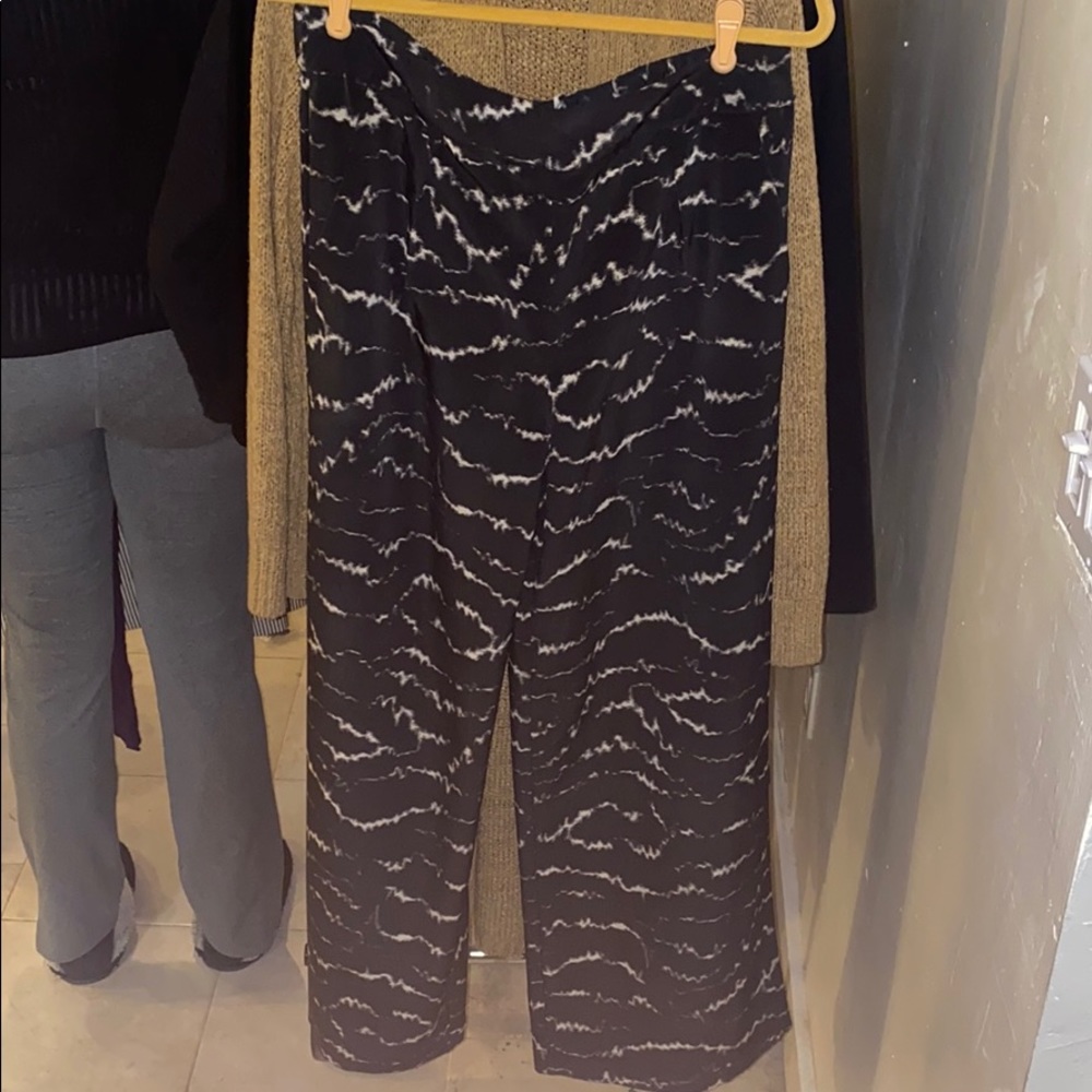 Brown and beige flowy Halston pant